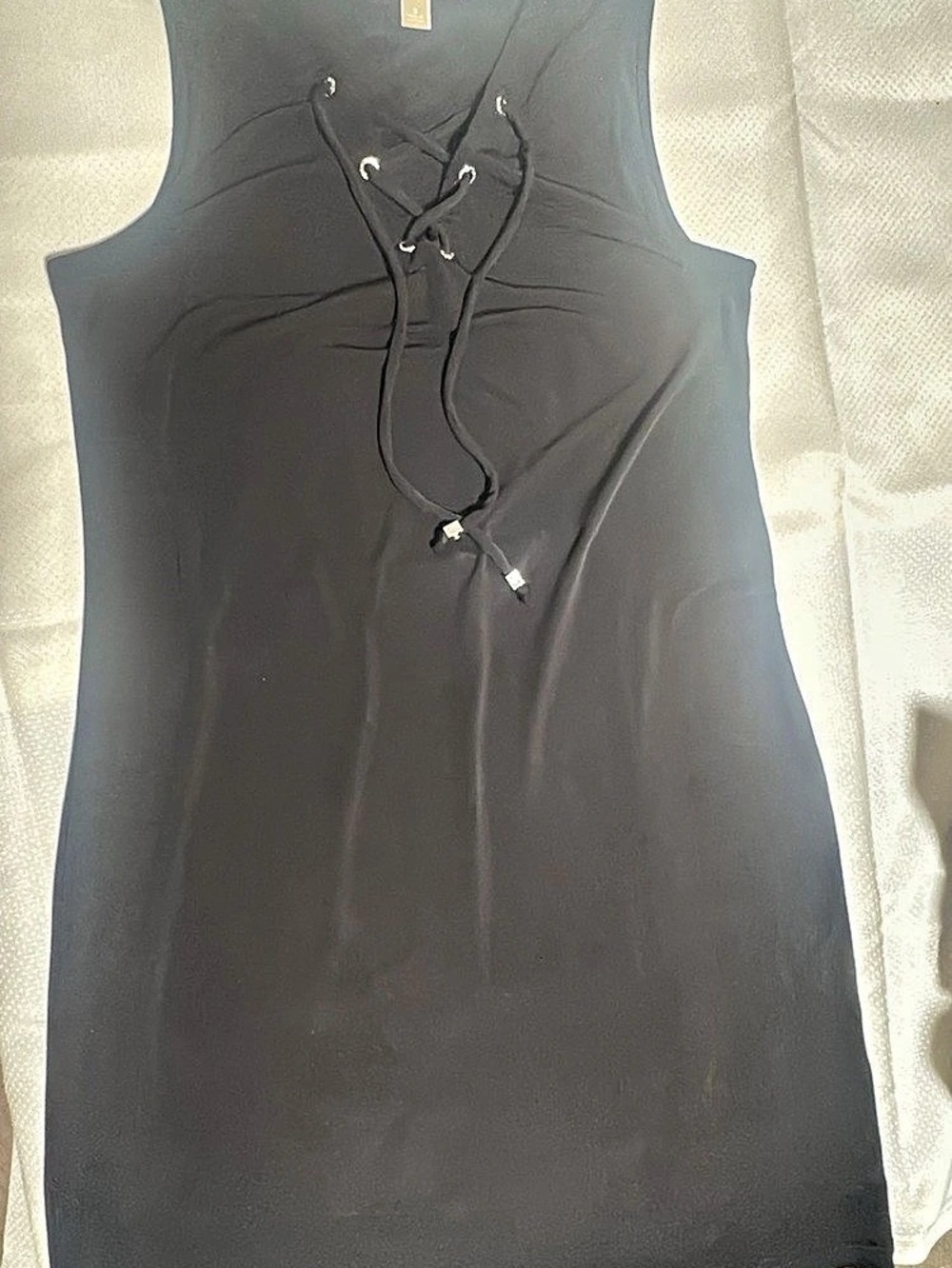 Michael Kors Lace-Up Mini Dress in Black Size Small Like New
